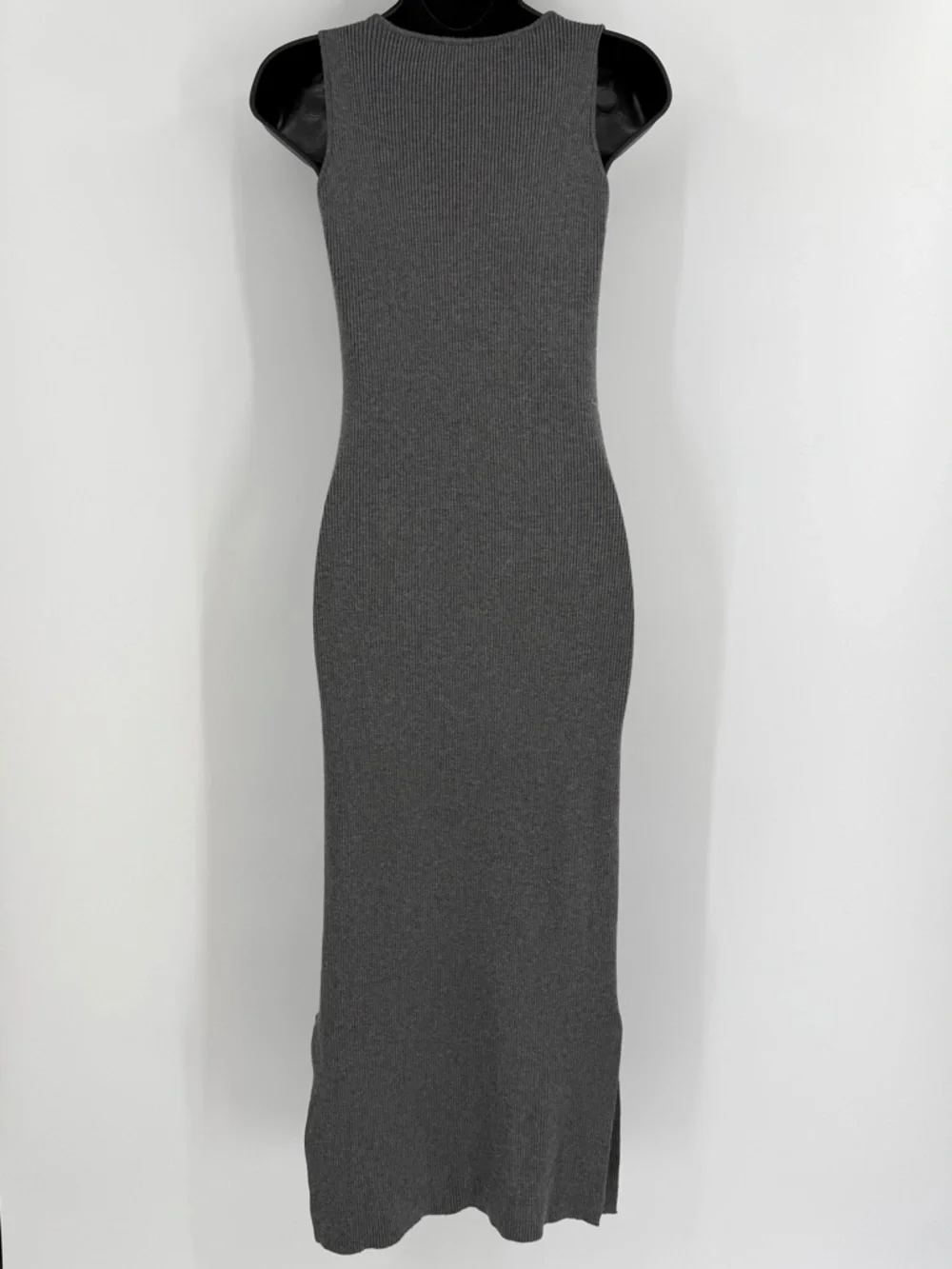 Kindred Bravely Ribbed Knit Square Neck Nursing Midi Dress | Gray | XS - Picture 3 of 7